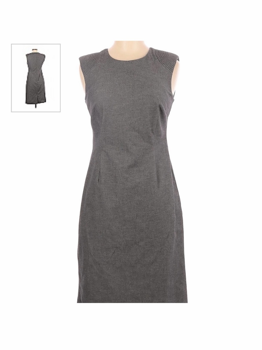 Classic Sleeveless Sheath Dress - Charcoal Gray